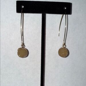 Elegant Gold and Stone Drop Earrings